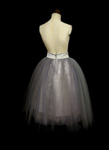 Grey Tulle Peony Illusion Skirt