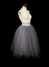 Grey Tulle Peony Illusion Skirt