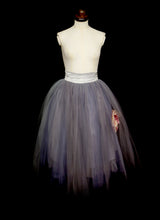 Grey Tulle Peony Illusion Skirt