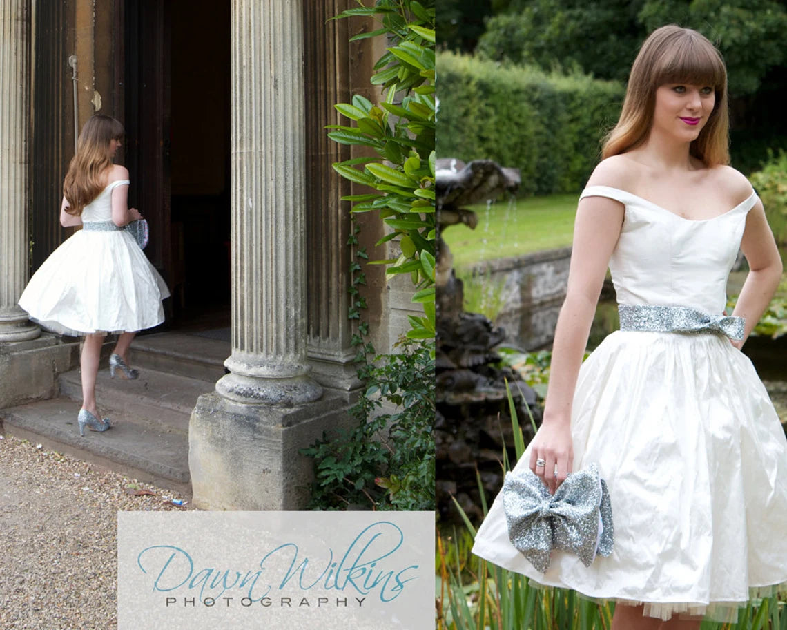 Meg - Silk Midi Length Bespoke Wedding Dress.
