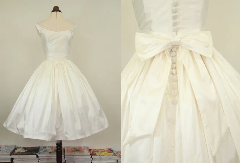 Meg - Silk Midi Length Bespoke Wedding Dress.