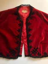Vintage 1940s Red Velvet Bolero