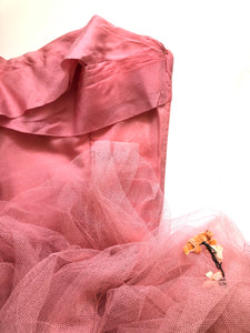Vintage 1950s Peach Silk Tulle Ballet Dress