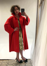 Vintage 1950s Coral Red Wool Swing Coat