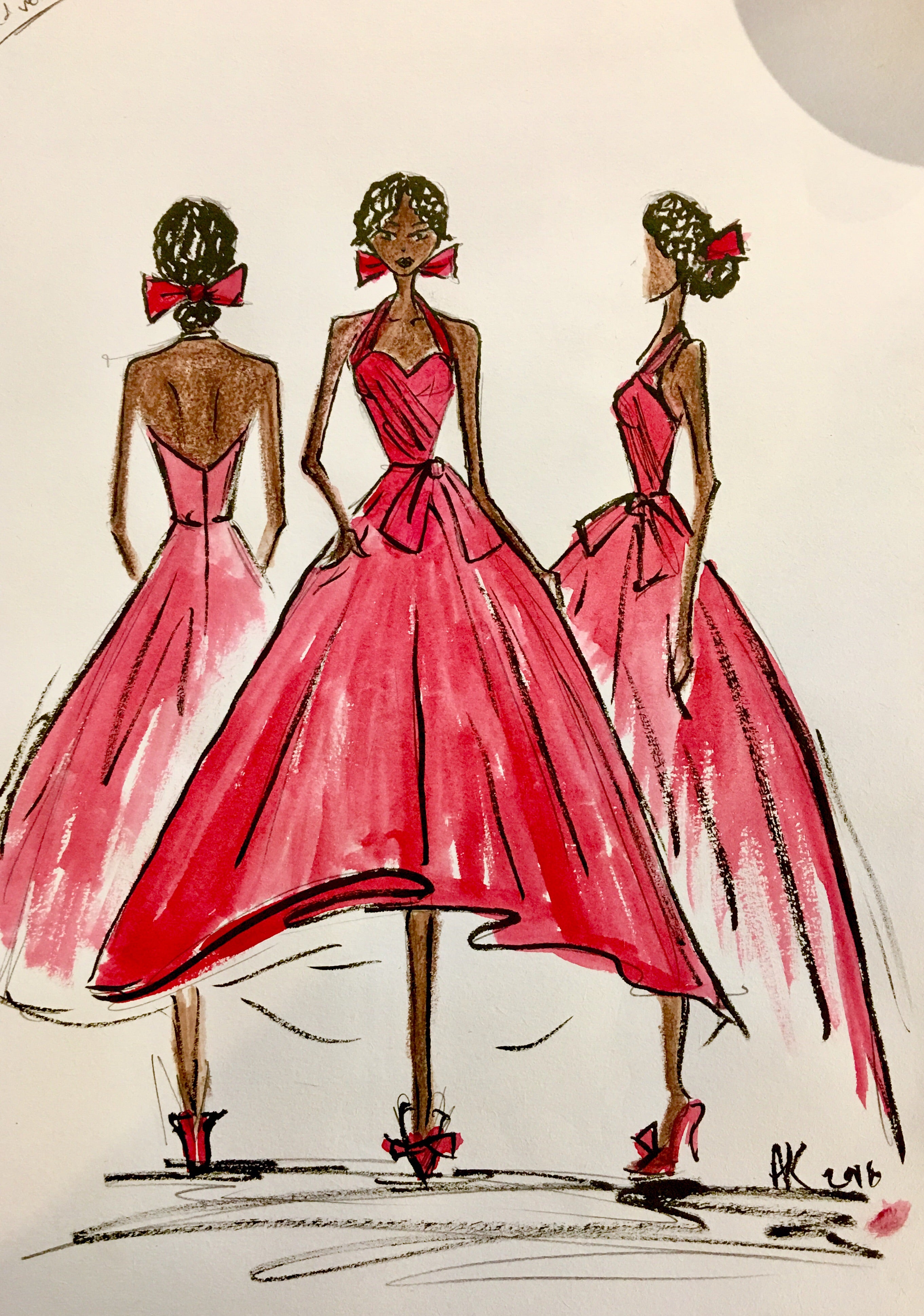 Crimson - Red Velvet Ballgown Dress