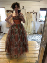 Vintage 1950s Autumn Rose Tulle Gown
