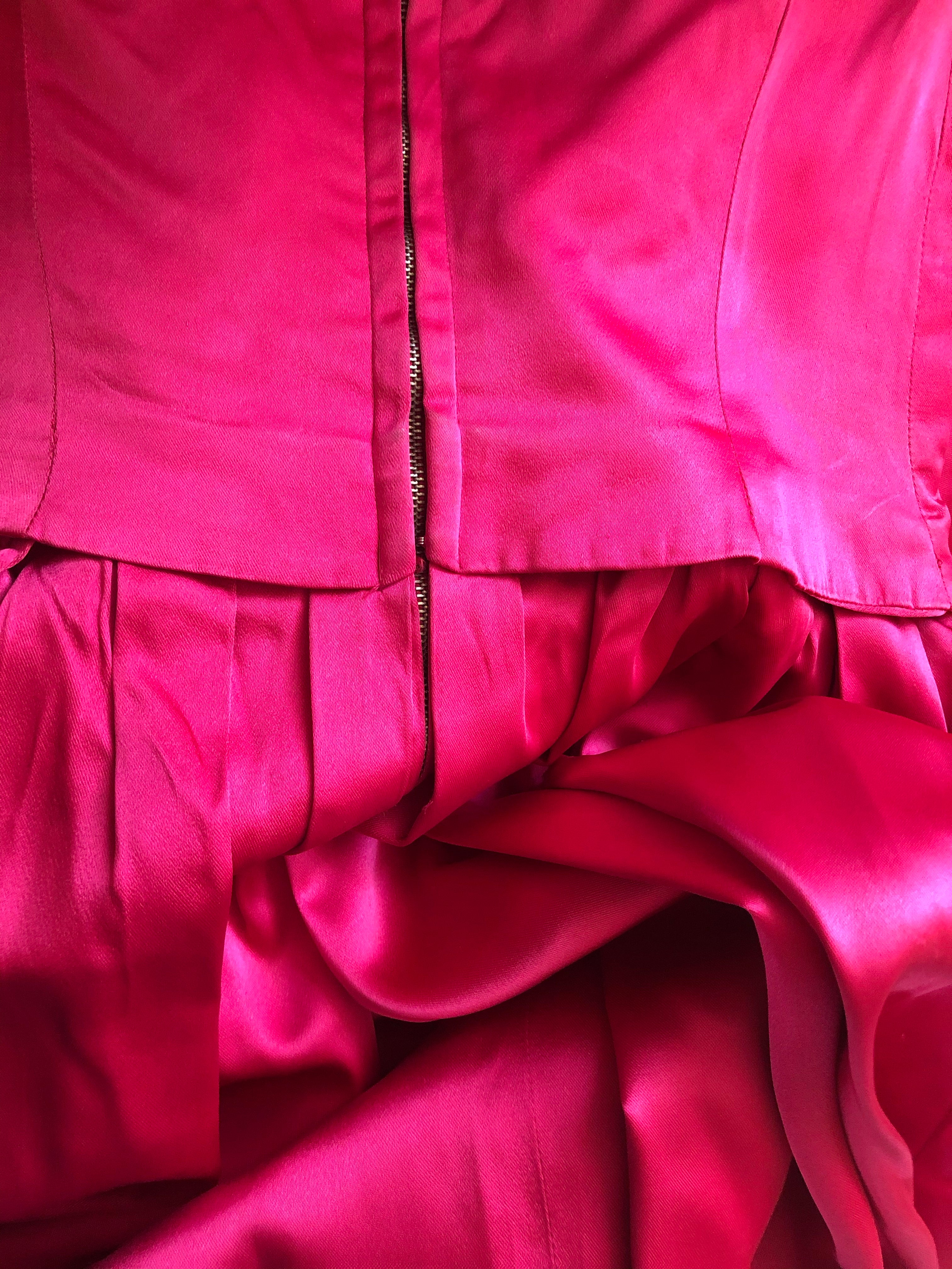 Vintage 1950s Shocking Pink Cocktail Dress
