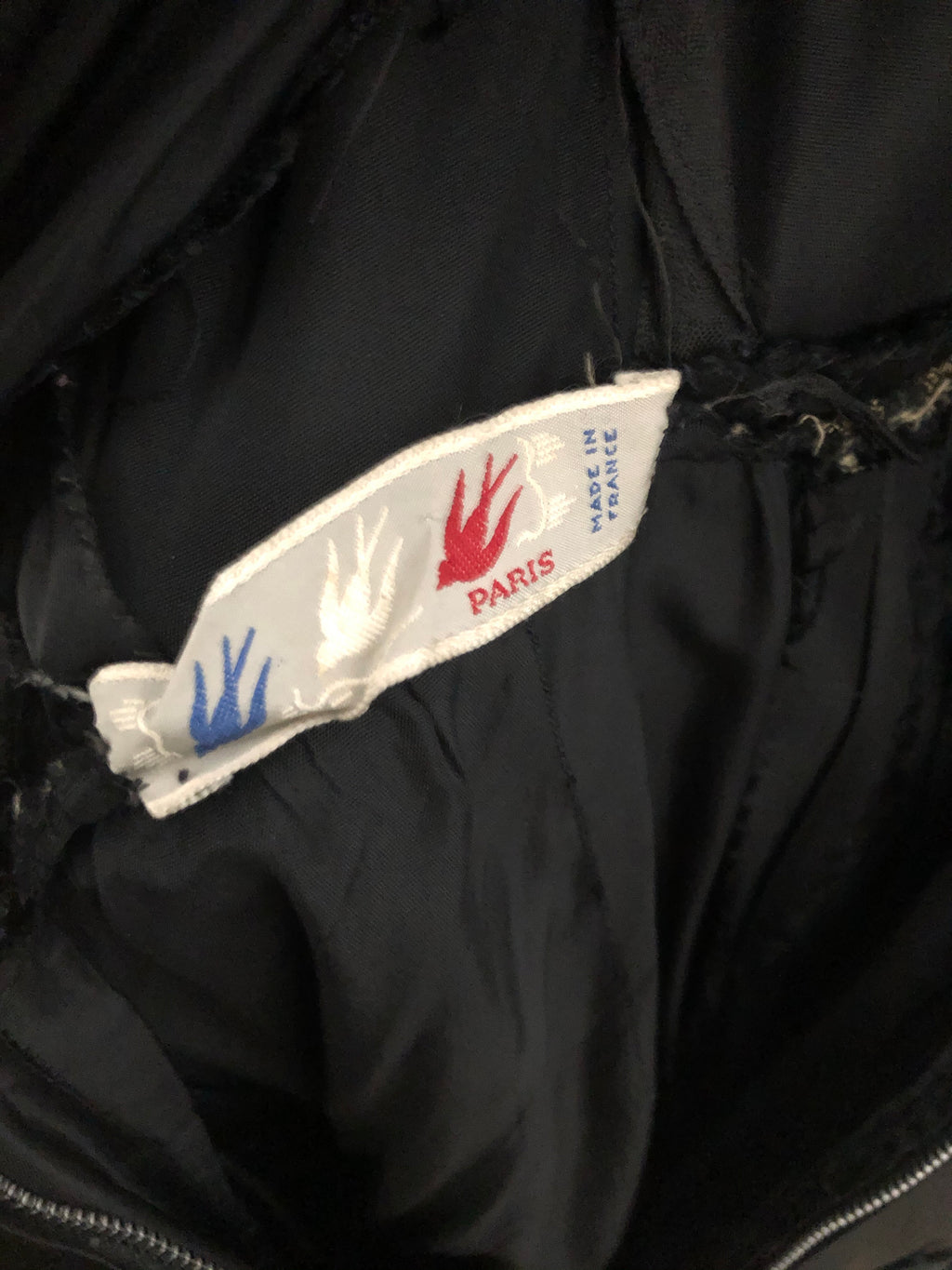 Vintage 1940s Black Satin Tulle Gown