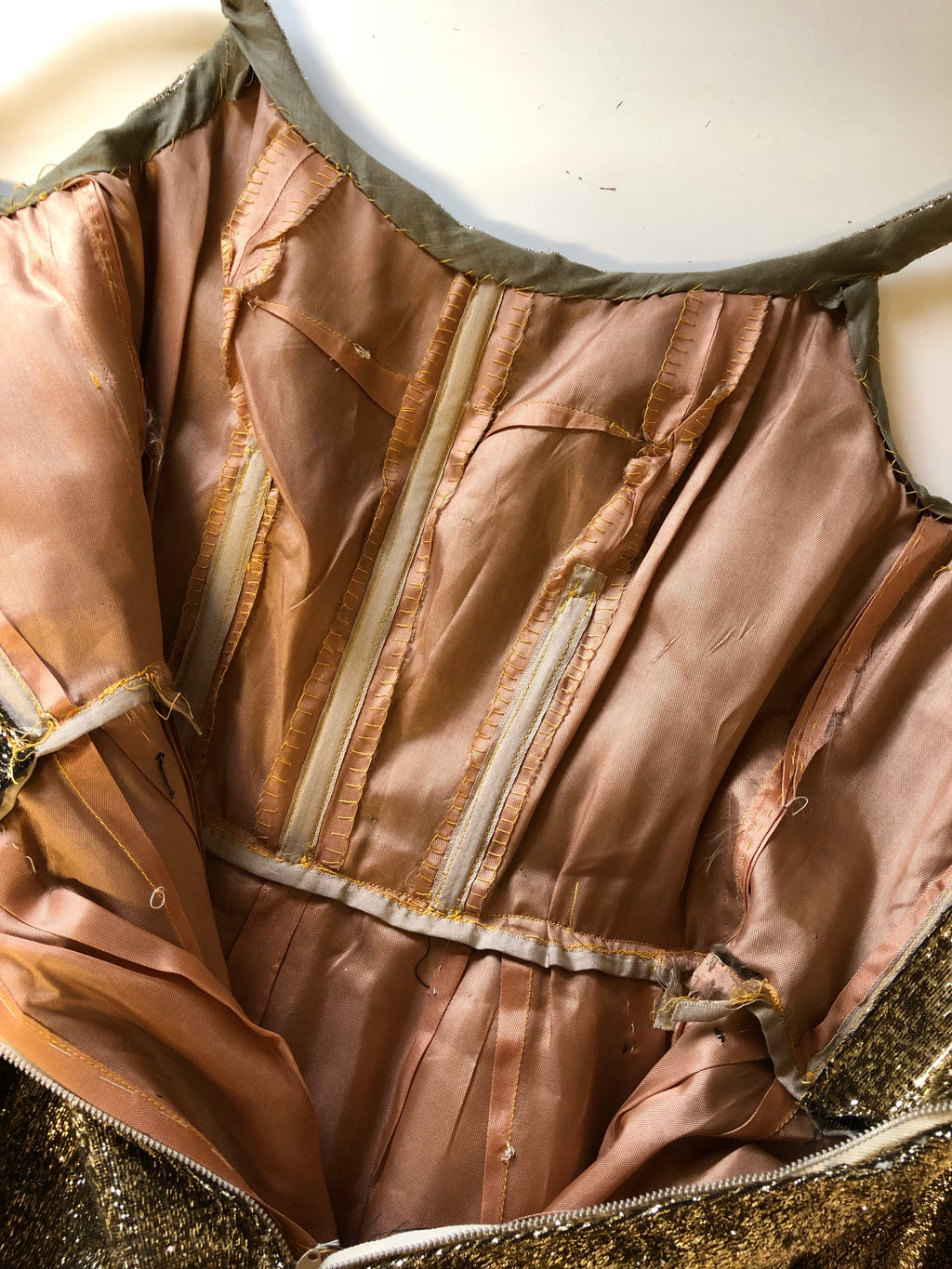 Vintage 1960s Gold Lame Cocktail Dress