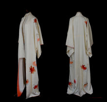 Vintage Ivory Silk Full Length Kimono
