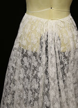 Vintage 1980s Ivory White Lace Bridal Skirt