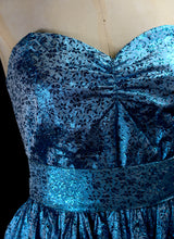 Vintage 1980s Electric Blue Ballgown Dress