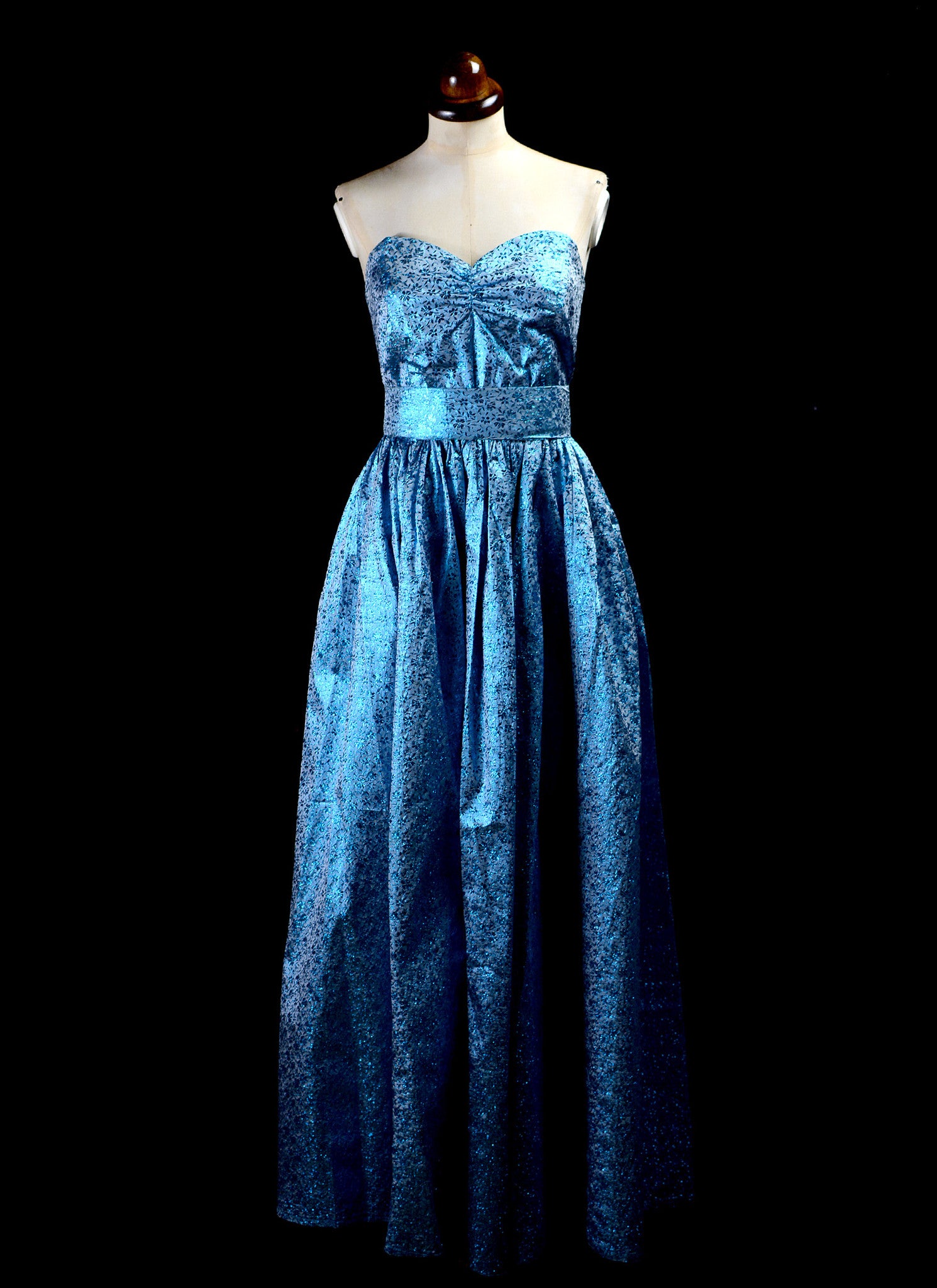 Vintage 1980s Electric Blue Ballgown Dress