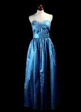 Vintage 1980s Electric Blue Ballgown Dress