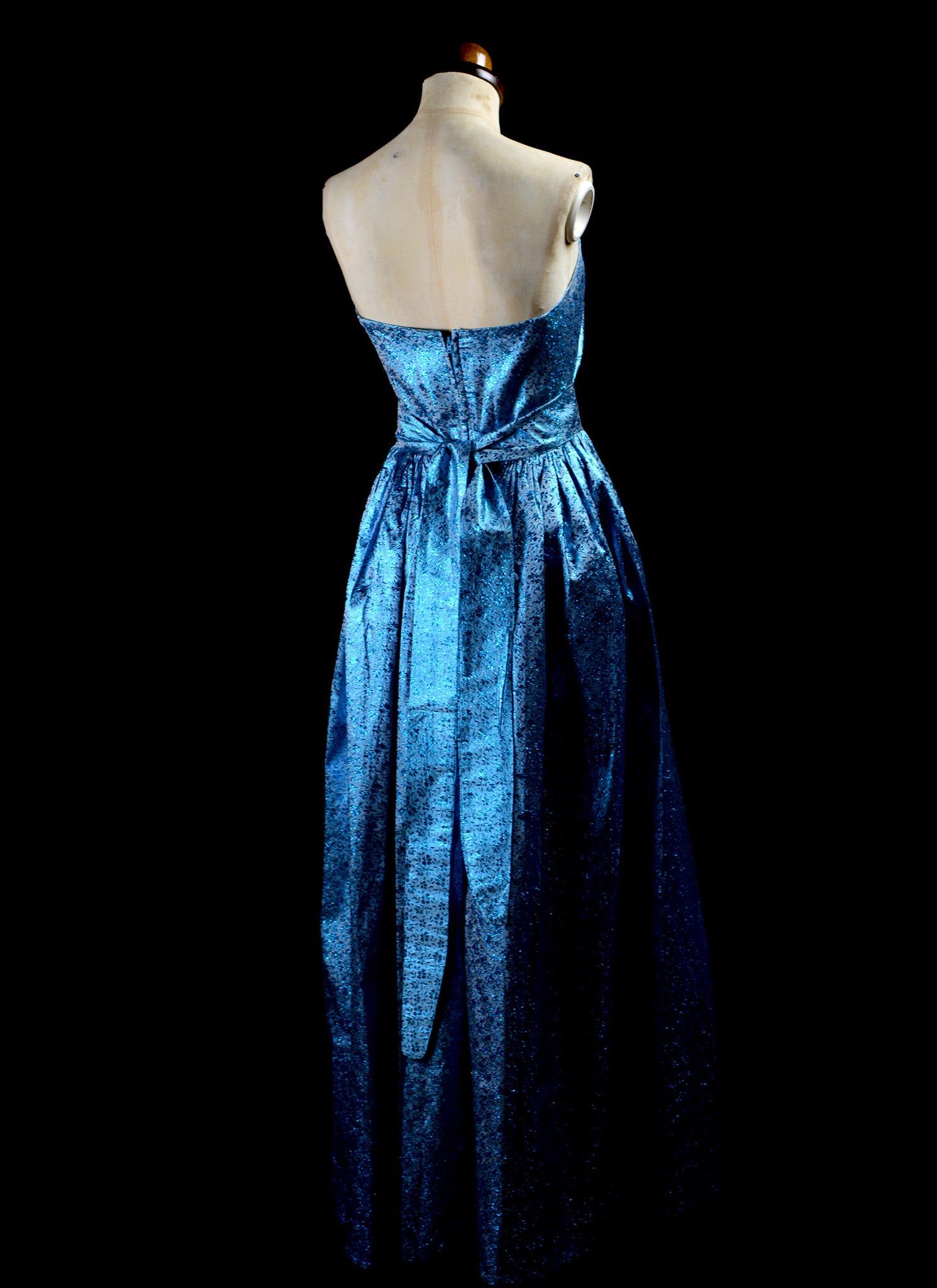 Vintage 1980s Electric Blue Ballgown Dress