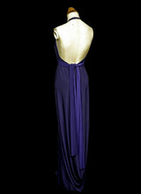 Navy Blue Draped Jersey Goddess Dress