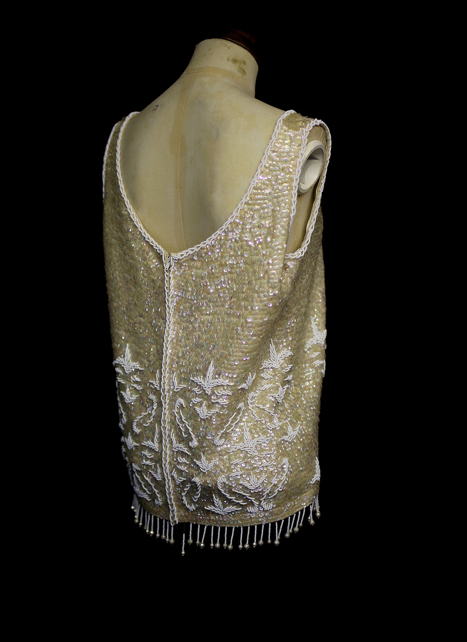 Vintage 1960s Pearl Beaded Bridal Top