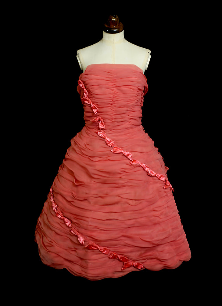RESERVED Vintage 1950s Pink Candyfloss Cocktail Dress