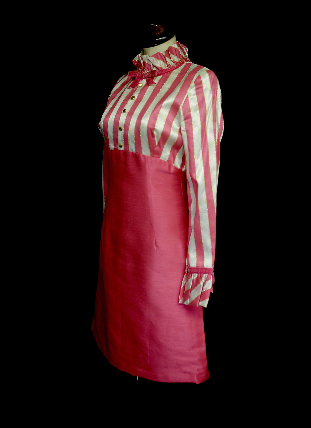 Vintage 1960s Pink Candystripe Mini Dress