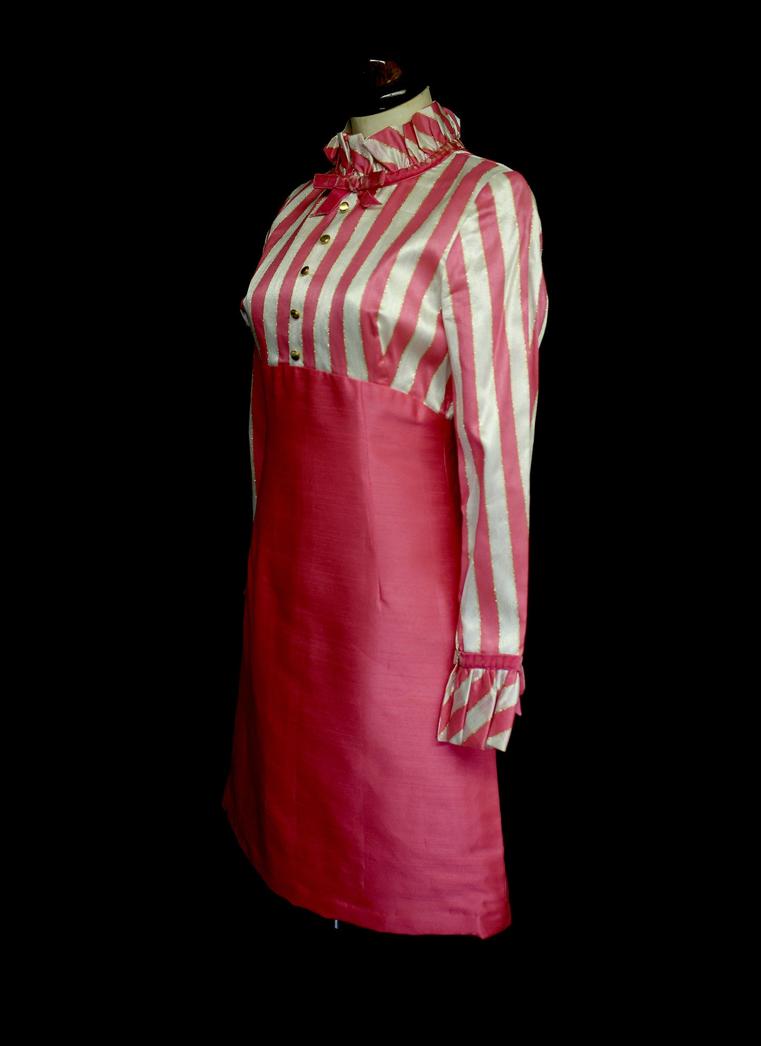 Vintage 1960s Pink Candystripe Mini Dress