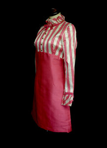 Vintage 1960s Pink Candystripe Mini Dress