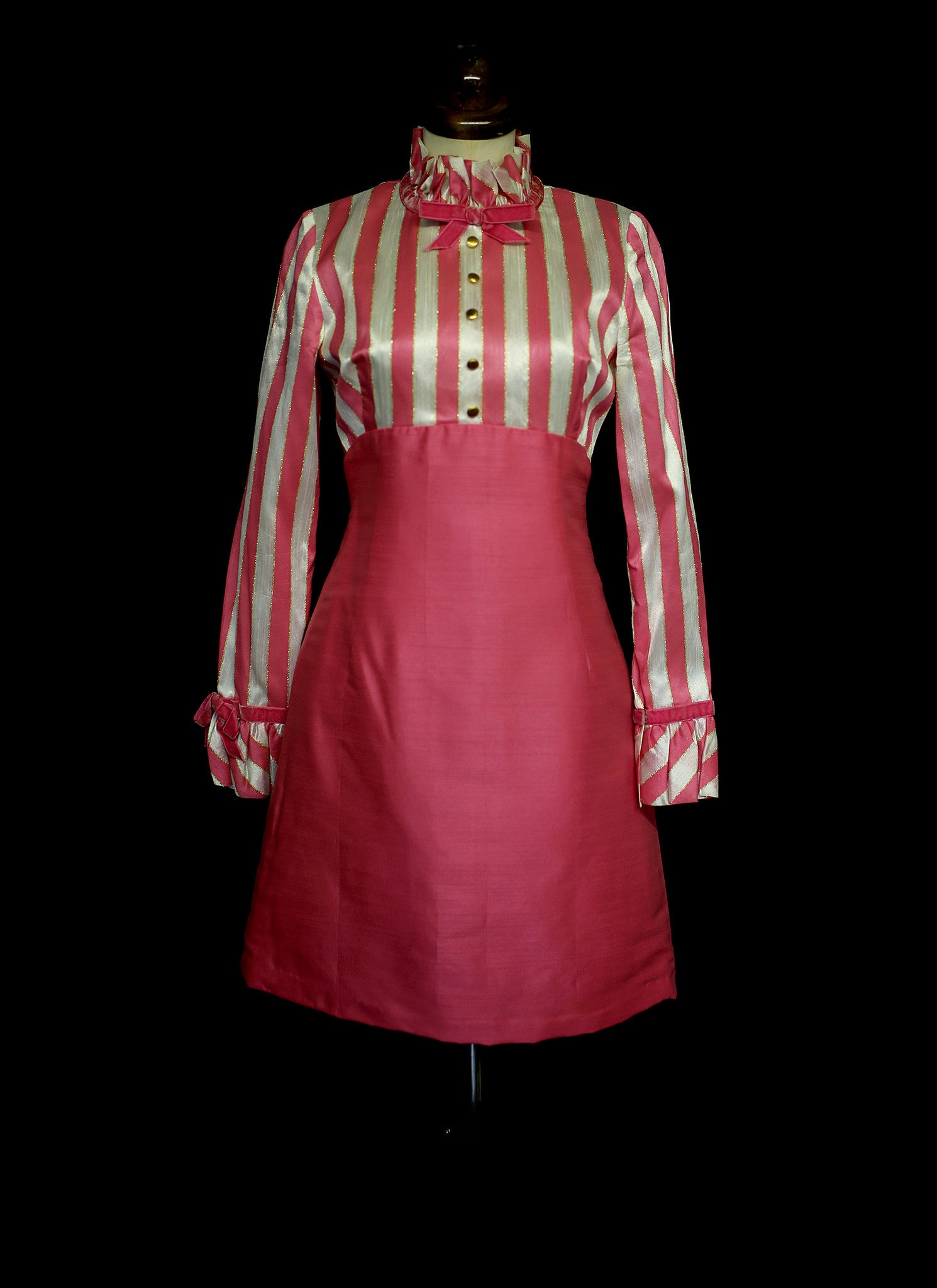 Vintage 1960s Pink Candystripe Mini Dress