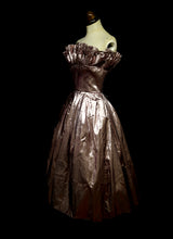 RESERVED Vintage 1980s Pink Metallic Victor Costa Dress and Boa