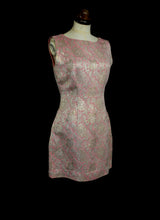 Vintage 1960s Pink Brocade Mini Dress