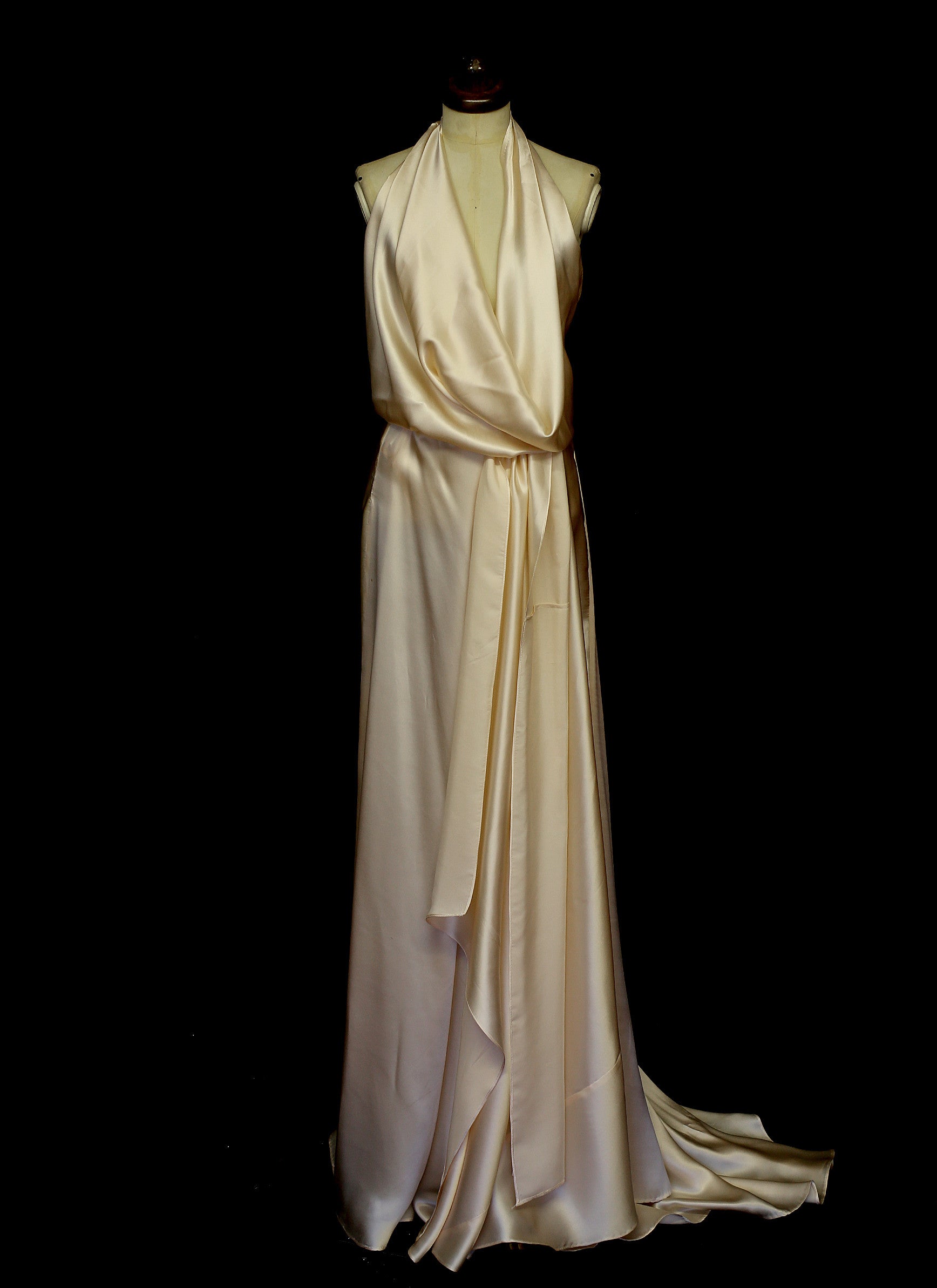 Evelyn - Pink Silk Satin Gown