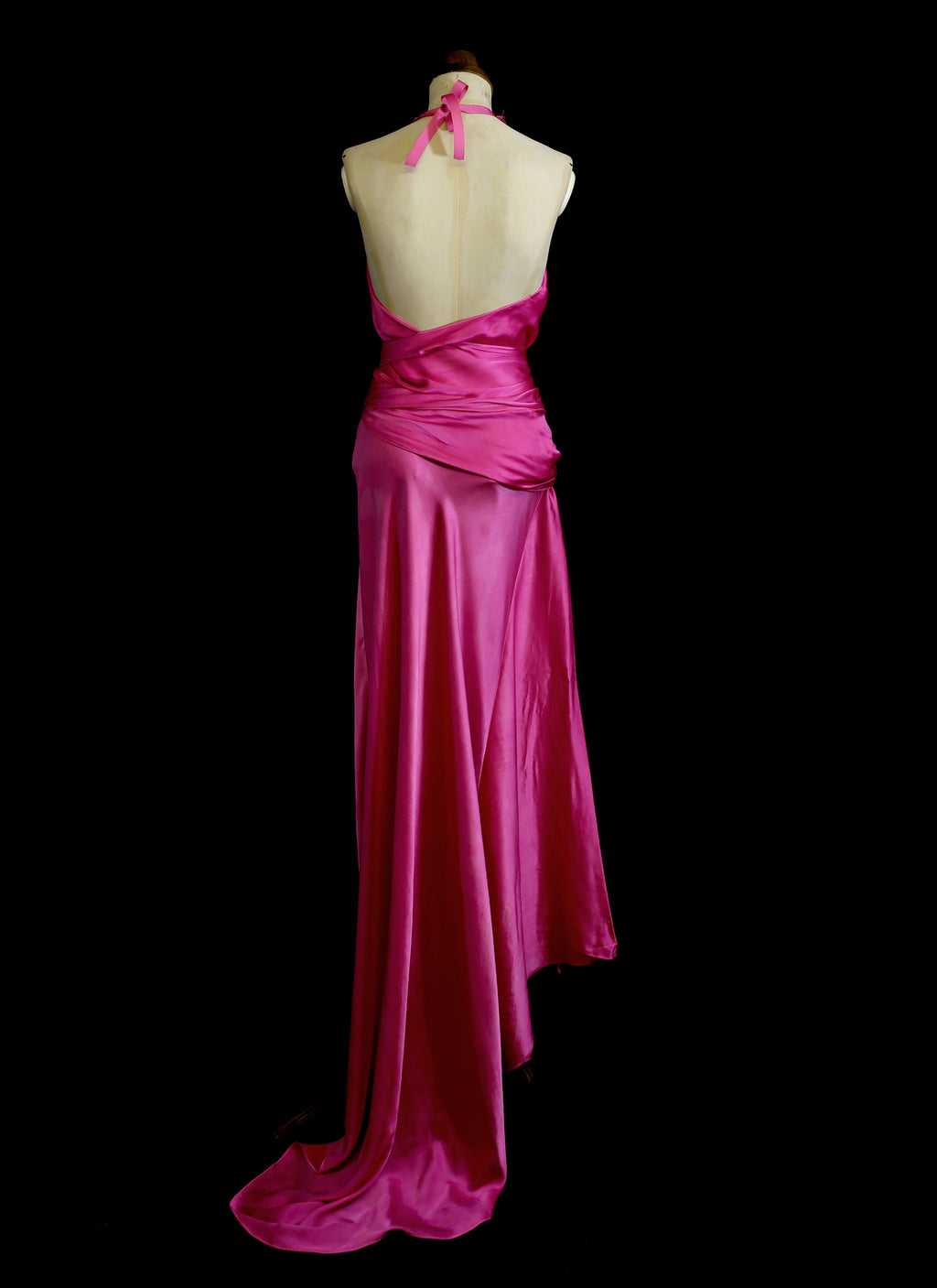 Shocking Pink Bias Cut Dress