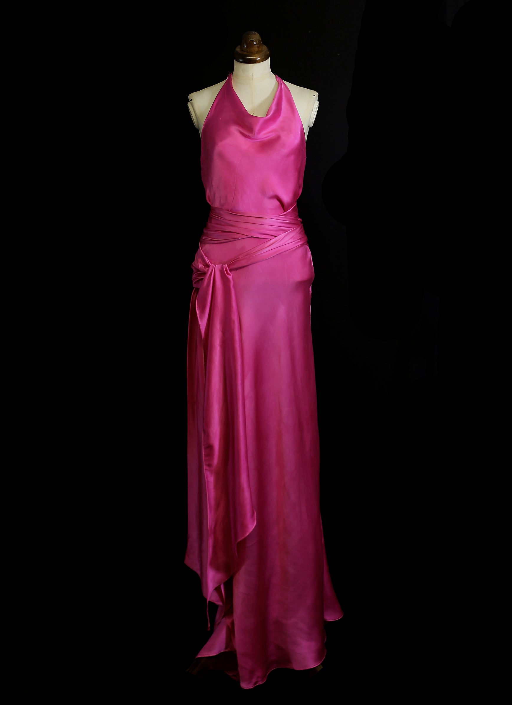 Shocking Pink Bias Cut Dress