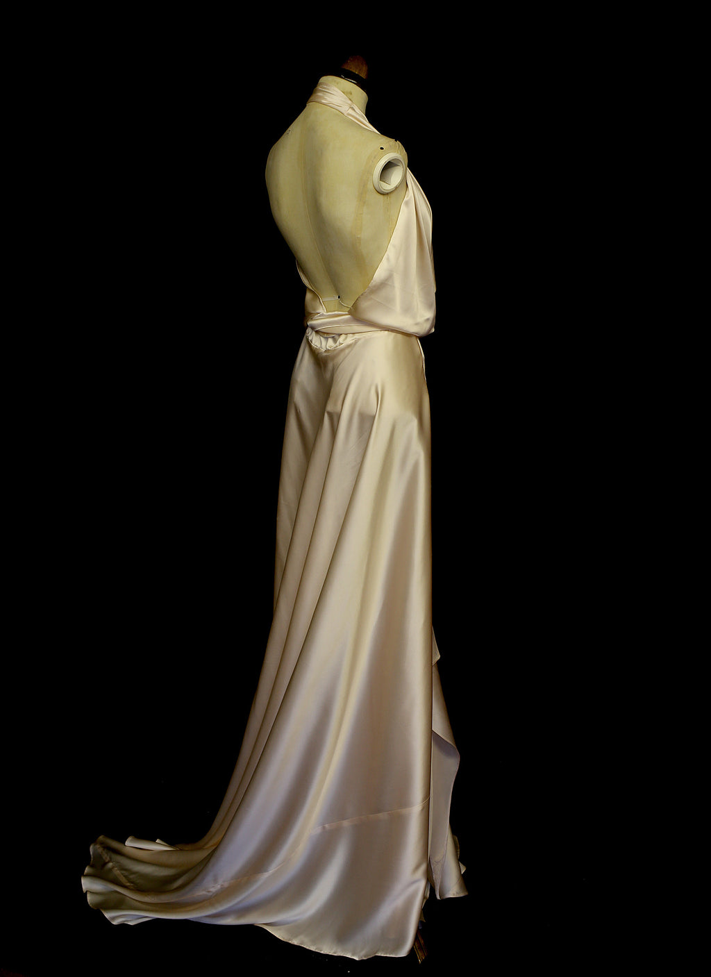 Evelyn - Pink Silk Satin Gown