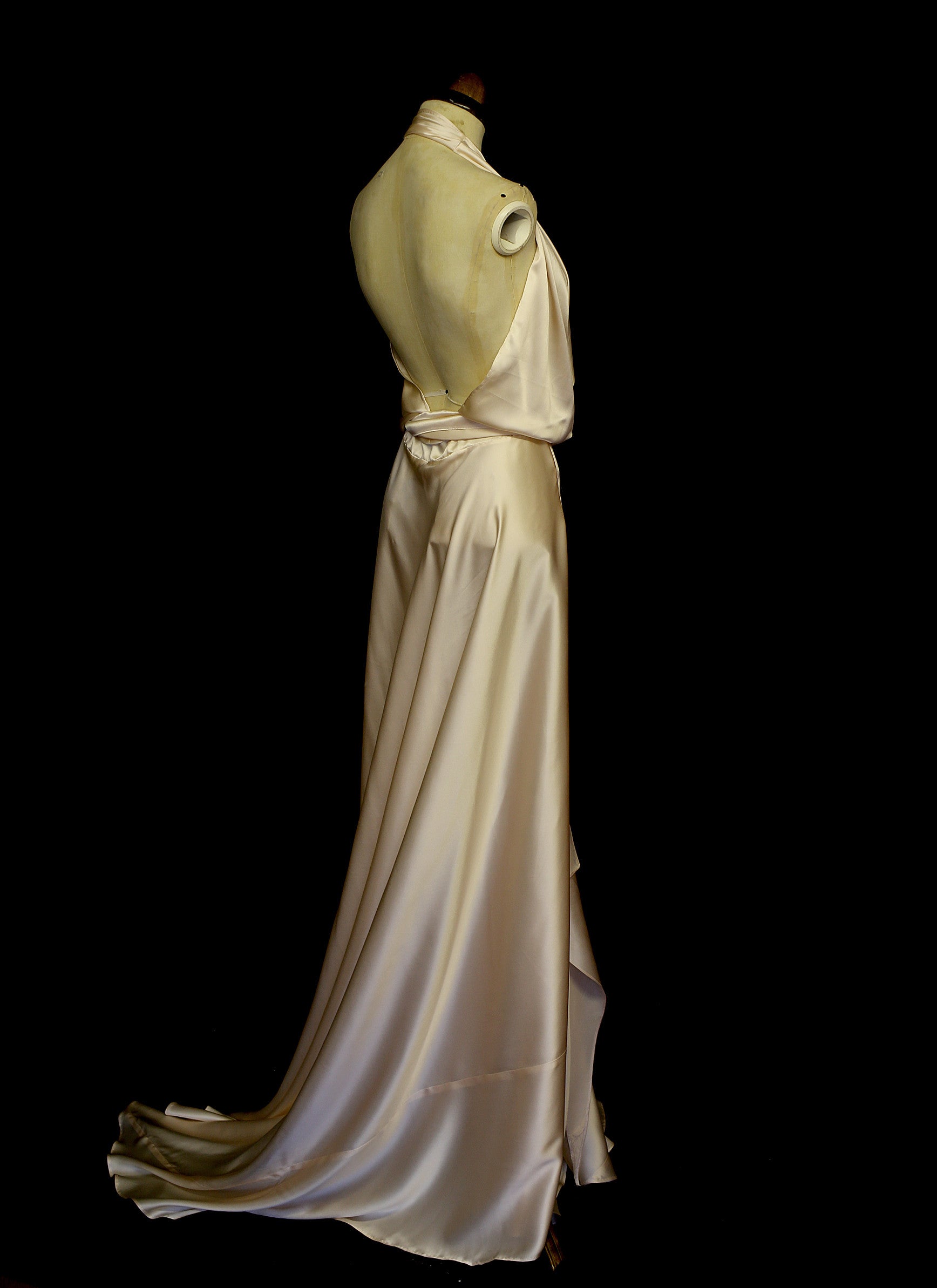 Evelyn - Pink Silk Satin Gown