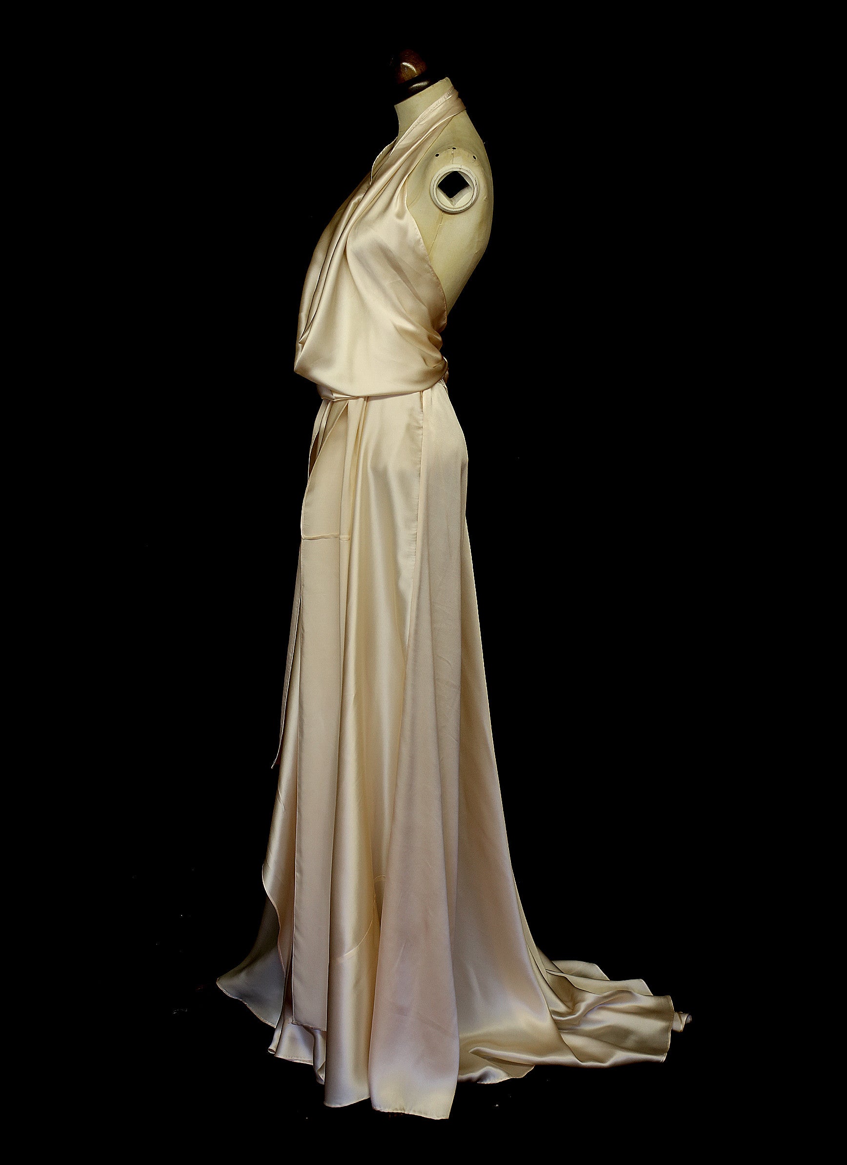 Evelyn - Pink Silk Satin Gown