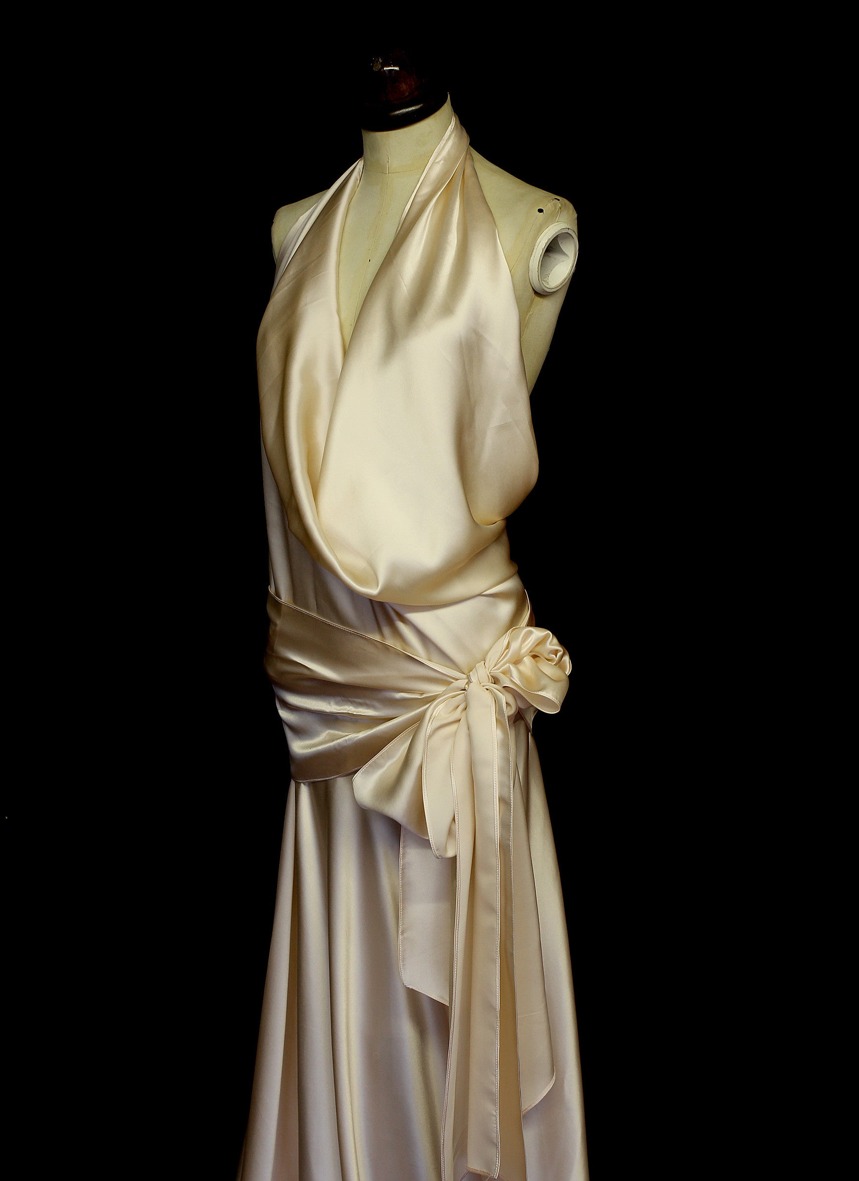 Evelyn - Pink Silk Satin Gown