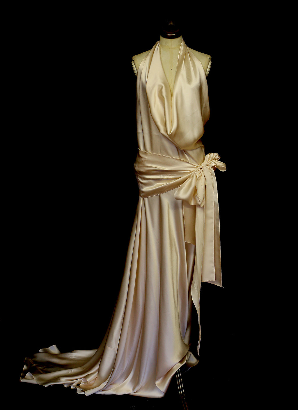 Evelyn - Pink Silk Satin Gown