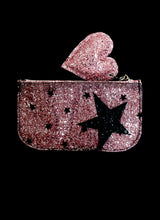 Pink Star Glitter Tulle Pouch Purse