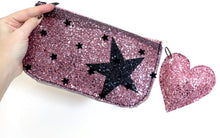 Pink Star Glitter Tulle Pouch Purse