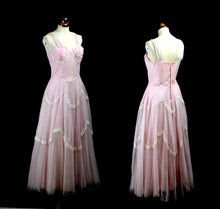 Vintage 1950s Pink Tulle Prom Dress