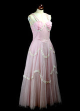 Vintage 1950s Pink Tulle Prom Dress
