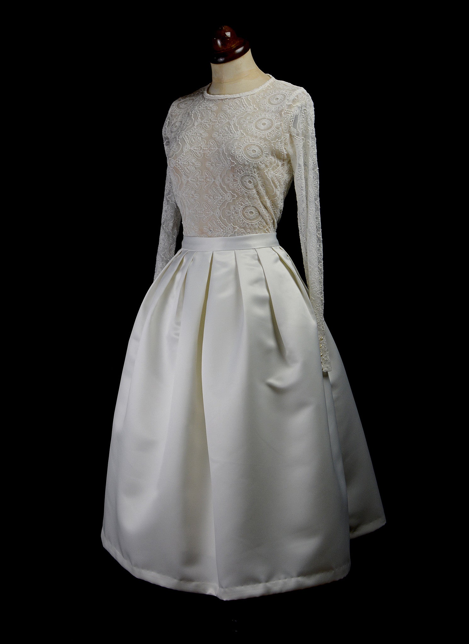 Aurora Bespoke Silk Satin Pleated Full Skirt ALEXANDRAKING