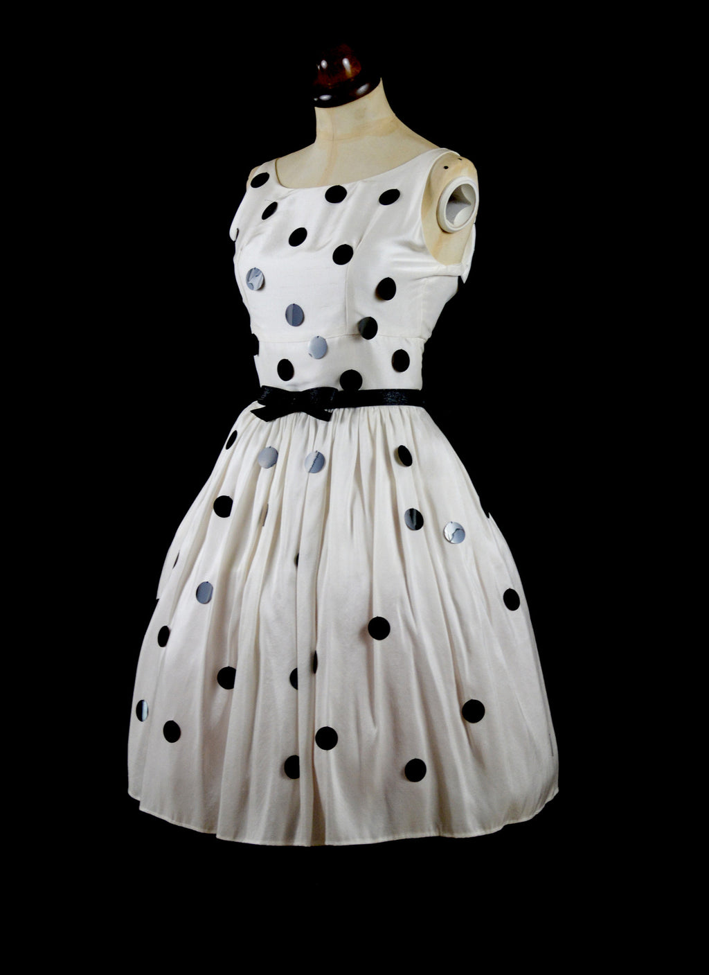 BEAUX Polka dot sequin silk dress