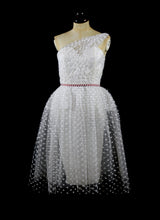 Judy - Hourglass Polkadot Illusion Tulle Short Wedding Dress