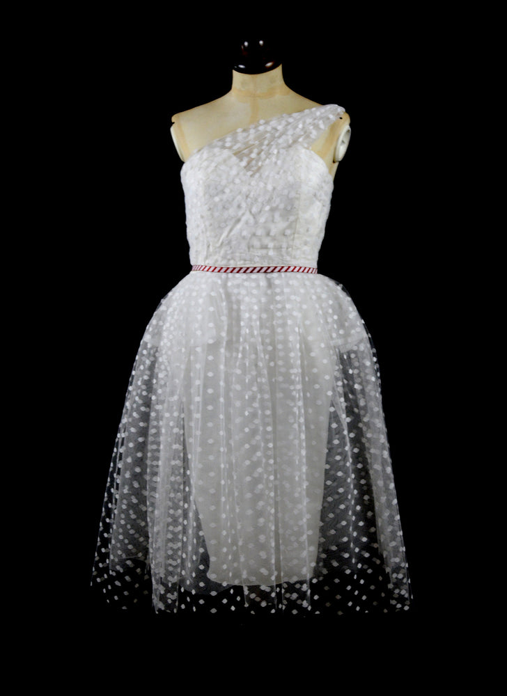 Judy - Hourglass Polkadot Illusion Tulle Short Wedding Dress