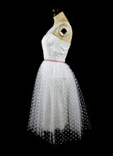 Judy - Hourglass Polkadot Illusion Tulle Short Wedding Dress
