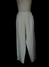 Vintage 1930s Ivory Silk Embroidered Pyjamas