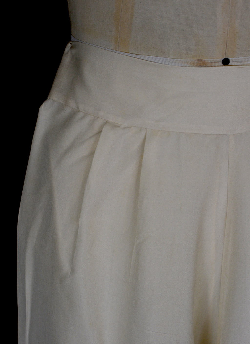 Vintage 1930s Ivory Silk Embroidered Pyjamas