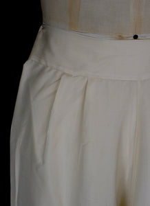 Vintage 1930s Ivory Silk Embroidered Pyjamas