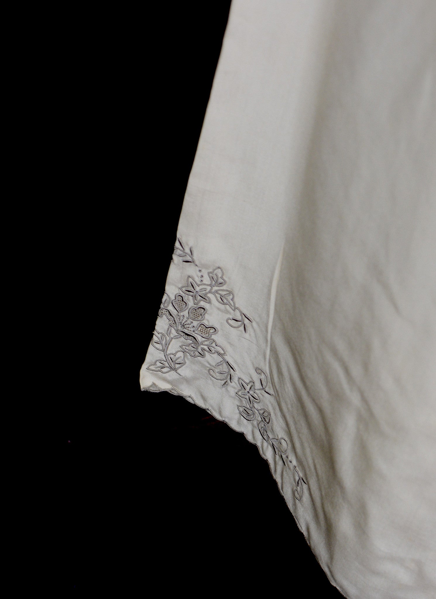 Vintage 1930s Ivory Silk Embroidered Pyjamas
