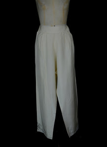 Vintage 1930s Ivory Silk Embroidered Pyjamas